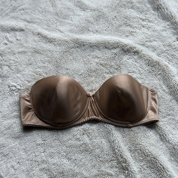 Vintage Jessica Nude Strapless Satin Bra | Size 36C | Padded Support | - Picture 1 of 6